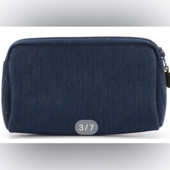 Christian Dior Trotter Jacquard Zip Cosmetic Bag Vintage - Picture 4 of 8